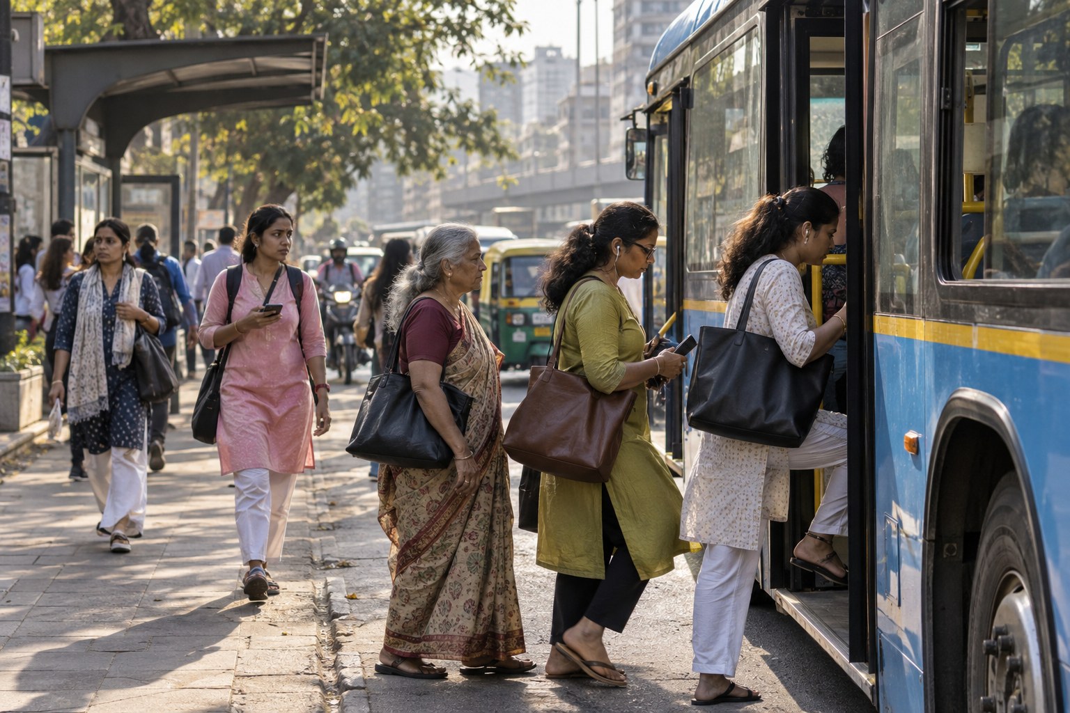 National Household Travel Survey: most women commuters walk or use public transport