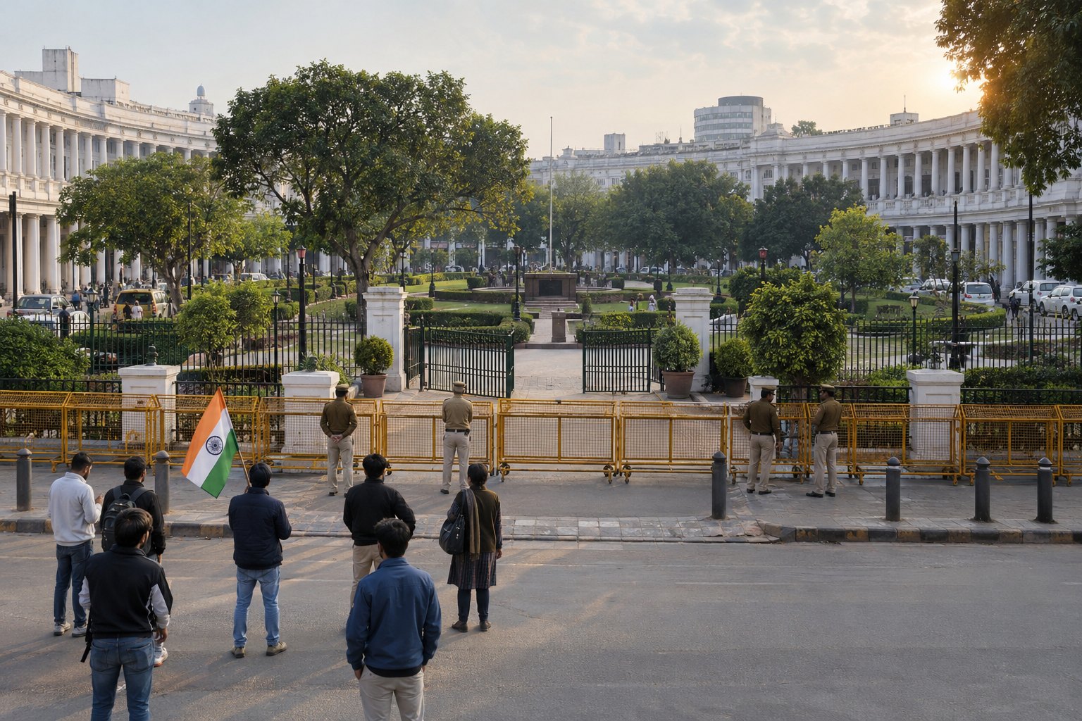 Section 163 BNSS order and park closure curb Connaught Place assembly