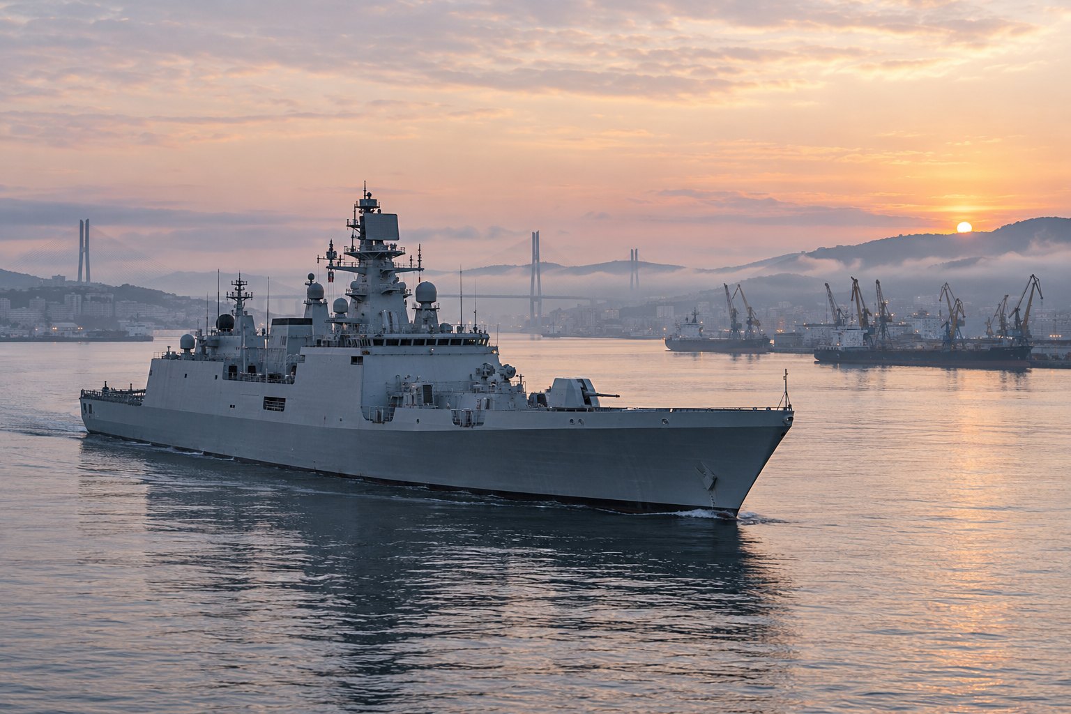 INS Sahyadri reaches Vladivostok for India-Russia naval exercise INDRA 2026