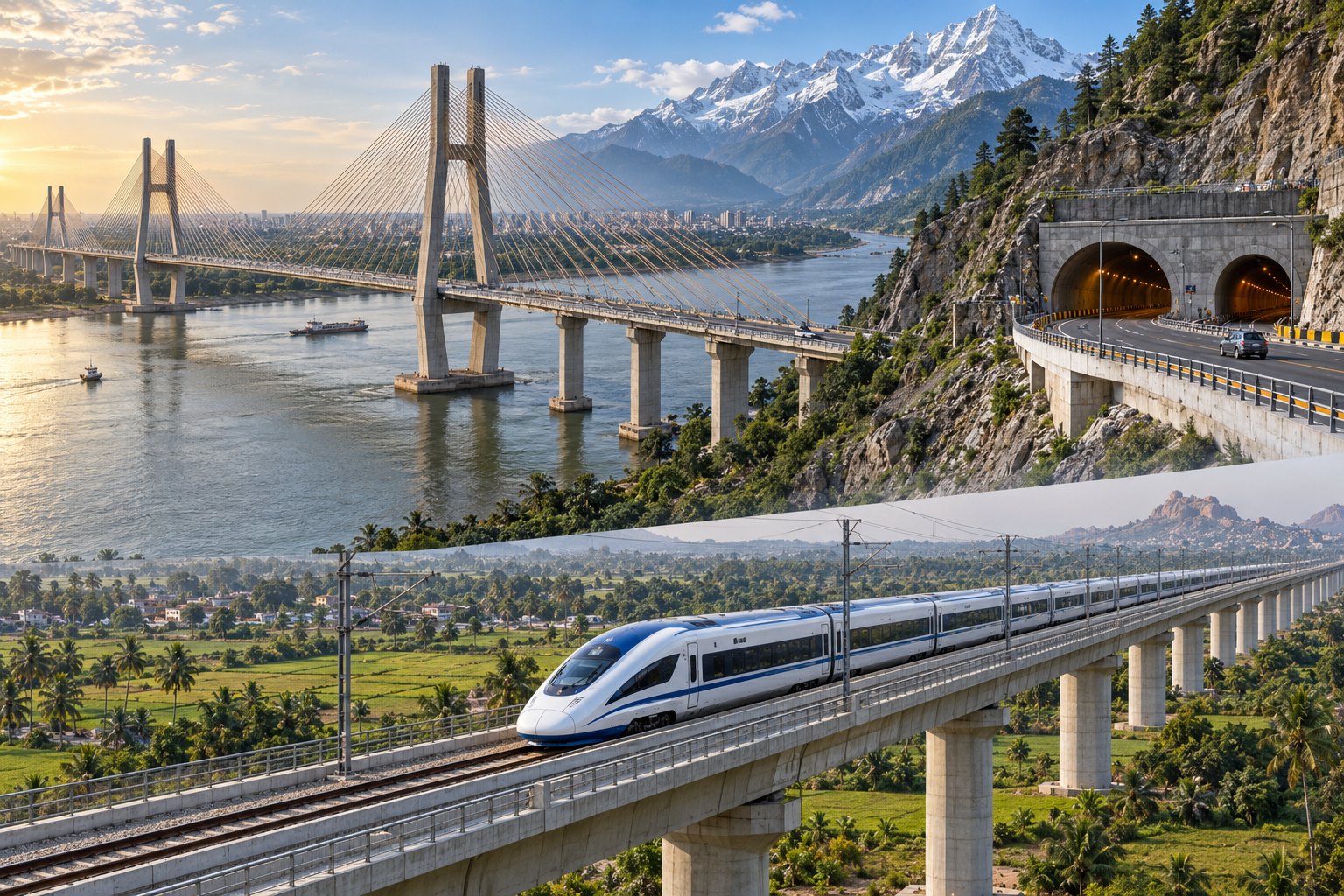India's landmark bridges, tunnels and high-speed rail corridors